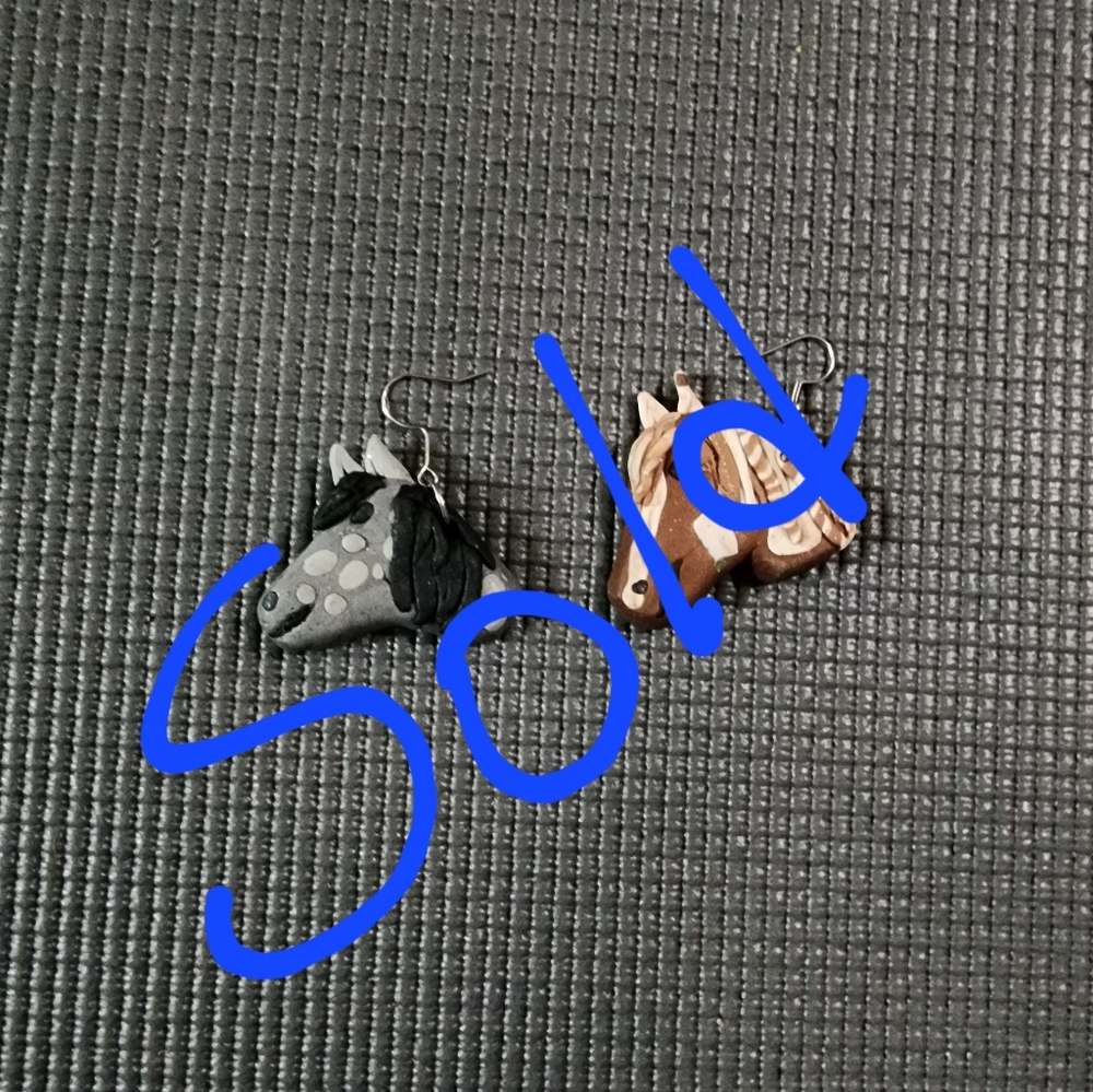 Homemade horse earings